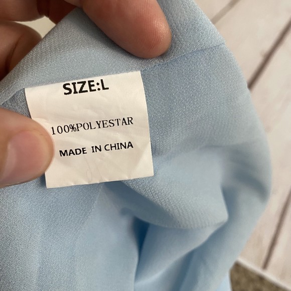 Paitluc Ruffled Flutter Cap Sleeve Lined Chiffon/Swiss Dot Blouse for Women - Picture 7 of 10